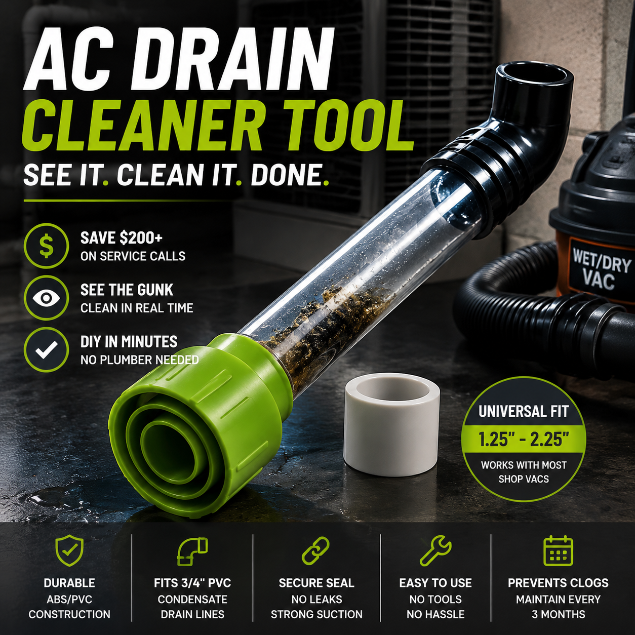 ClearLine AC drain line cleaning tool