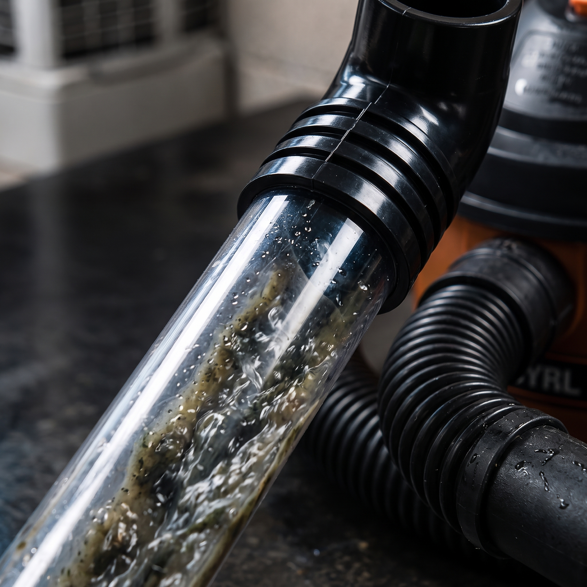 Sludge clearing through the clear tube